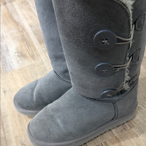 UGG Gray Winter Boots with Button Detail - Picture 5 of 6